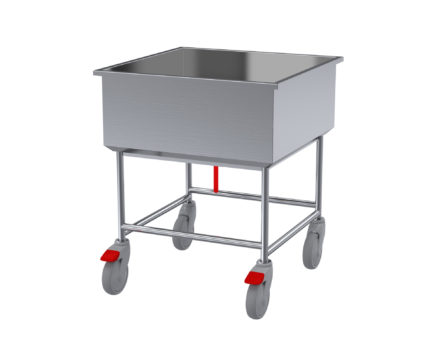 Cutlery soak trolley with ball valve